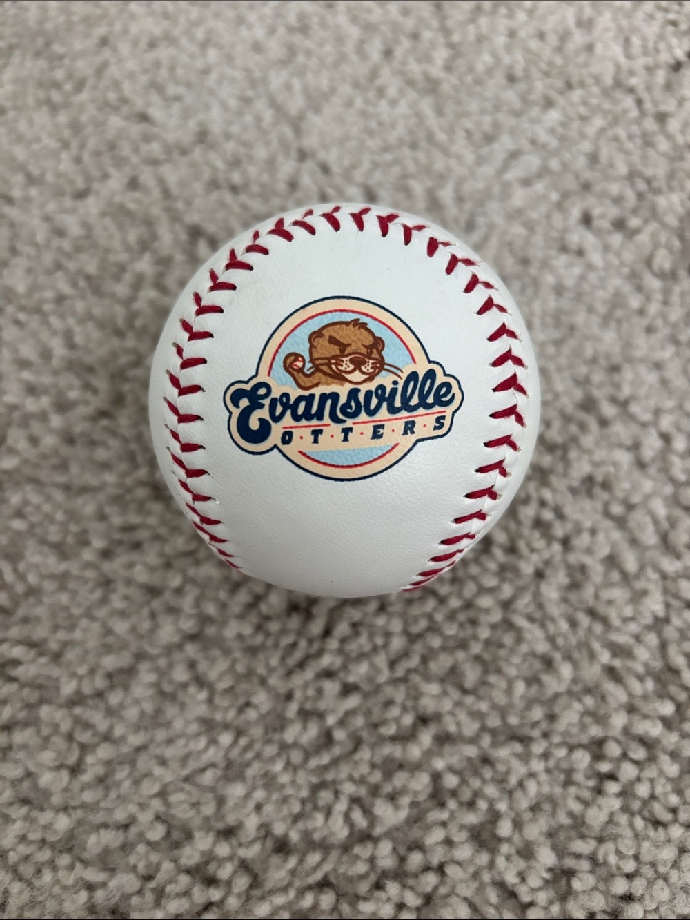 Evansville Otters Logo Baseball - Team Emblem on White Ball